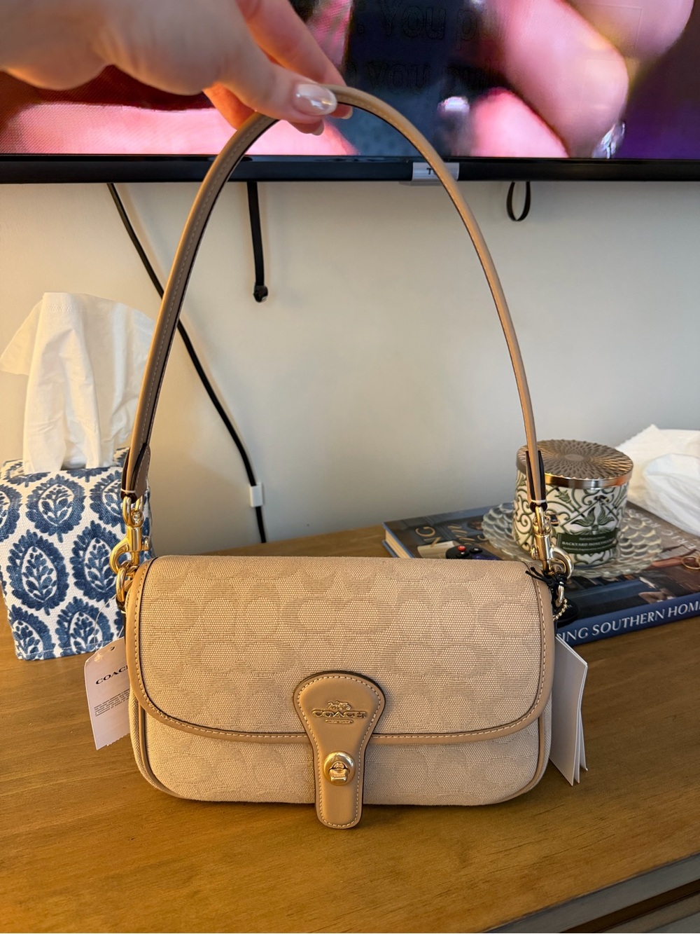Coach Outlet Hadley Shoulder Bag With Signature Canvas - Picture 2 of 4